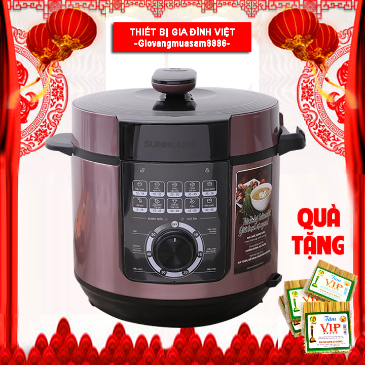 Nồi áp suất điện Sunhouse SHD1657 6 lít - Hàng chính hãng