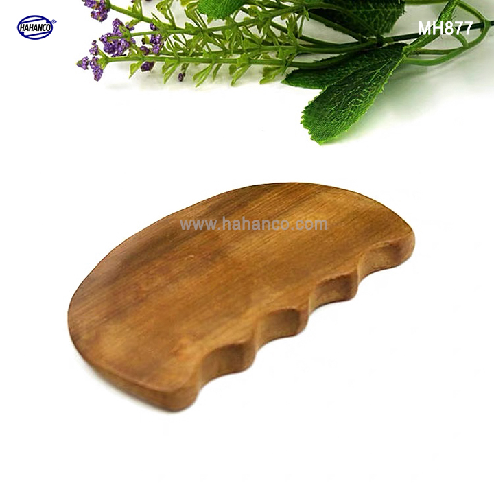 COMBO 2 Dụng cụ cạo gió Mát xa ngón tay bằng Gỗ Bách Xanh hình mặt trăng - Chăm sóc sức khỏe