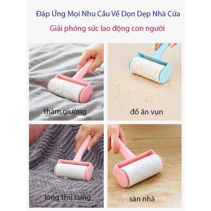 Cây Lăn Bụi Làm Sạch Quần Áo, Ga Giường, Sofa, Lông Thú Cưng Tặng Kèm 2 Lõi Thay Thế Tiện Dụng