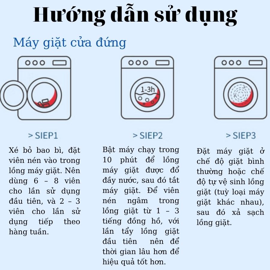 1 Viên Vệ Sinh Lồng Máy Giặt Công Nghệ Cao Seaways - Diệt Sạch 99,99% Vi Khuẩn -Tẩy Sạch Cặn Máy Giặt