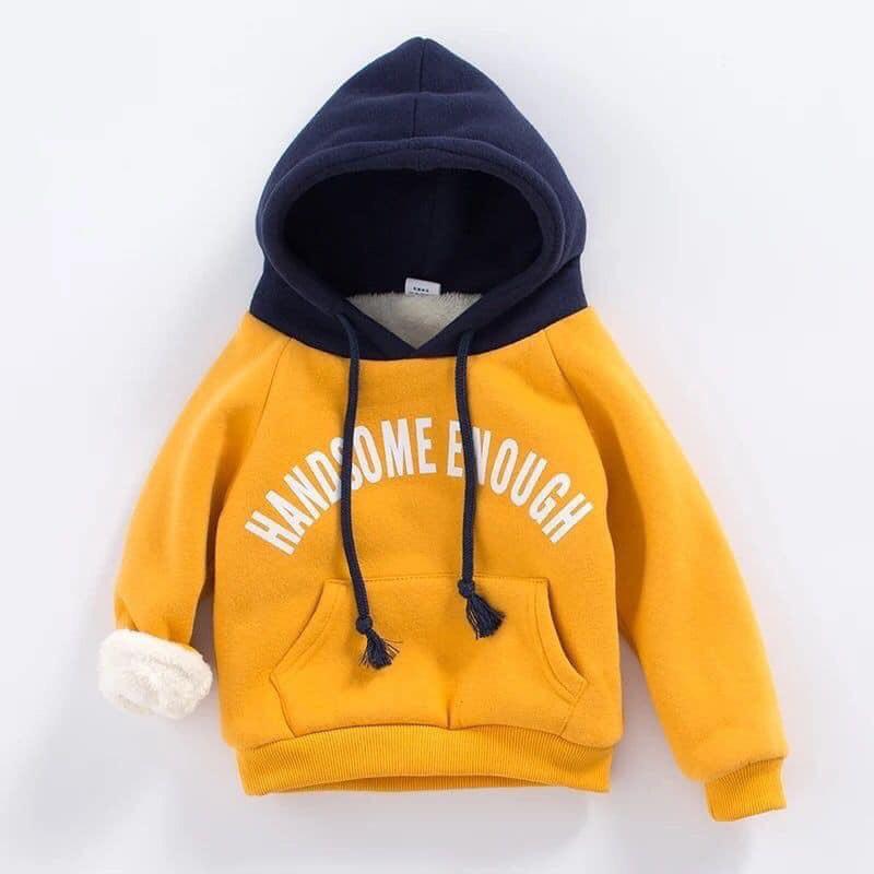 Áo nỉ hoodie lót lông cho bé