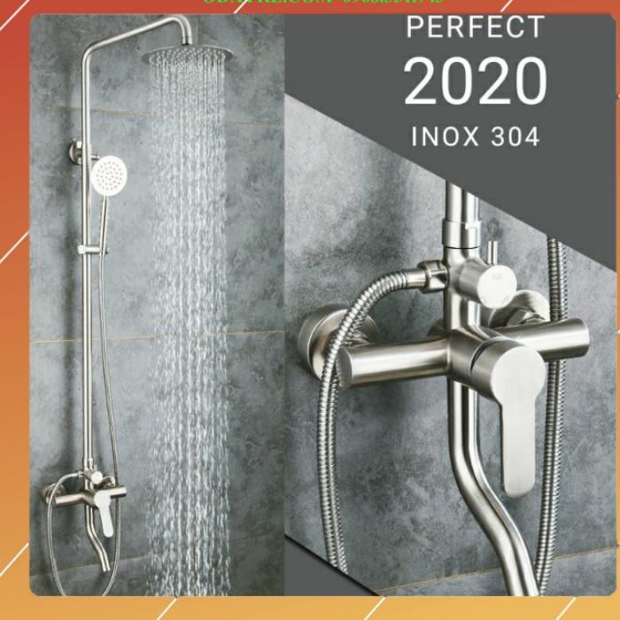 Bộ sen cây tắm đứng  inox 304,bát tròn