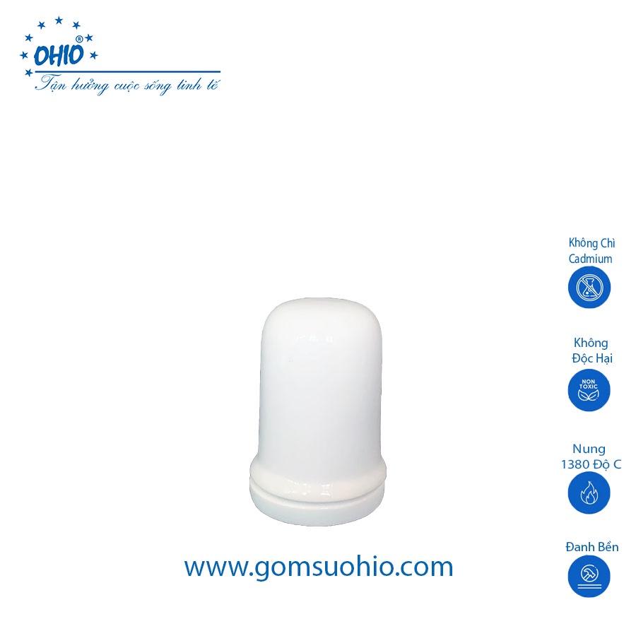 Ống Tăm Có Nắp Sứ Trắng OHIO