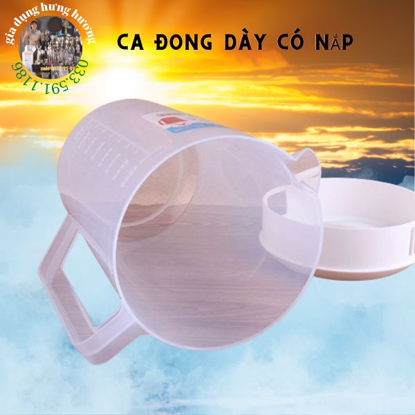 Ca đong định lượng 5 lít - 5l chia vạch có nắp nhựa dày đẹp