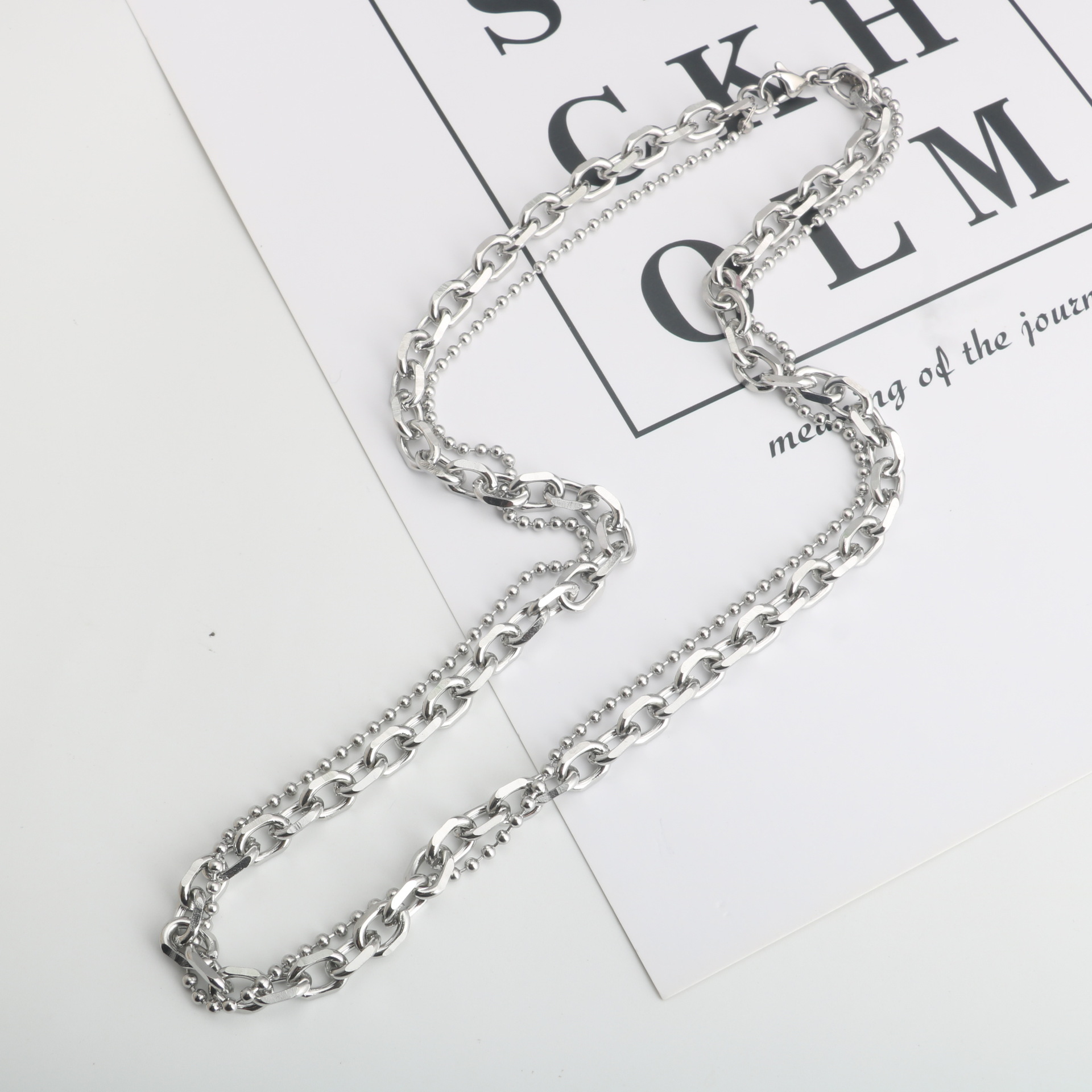 Vòng cổ 2 tầng chain chuỗi titan nam nữ đa phong cách