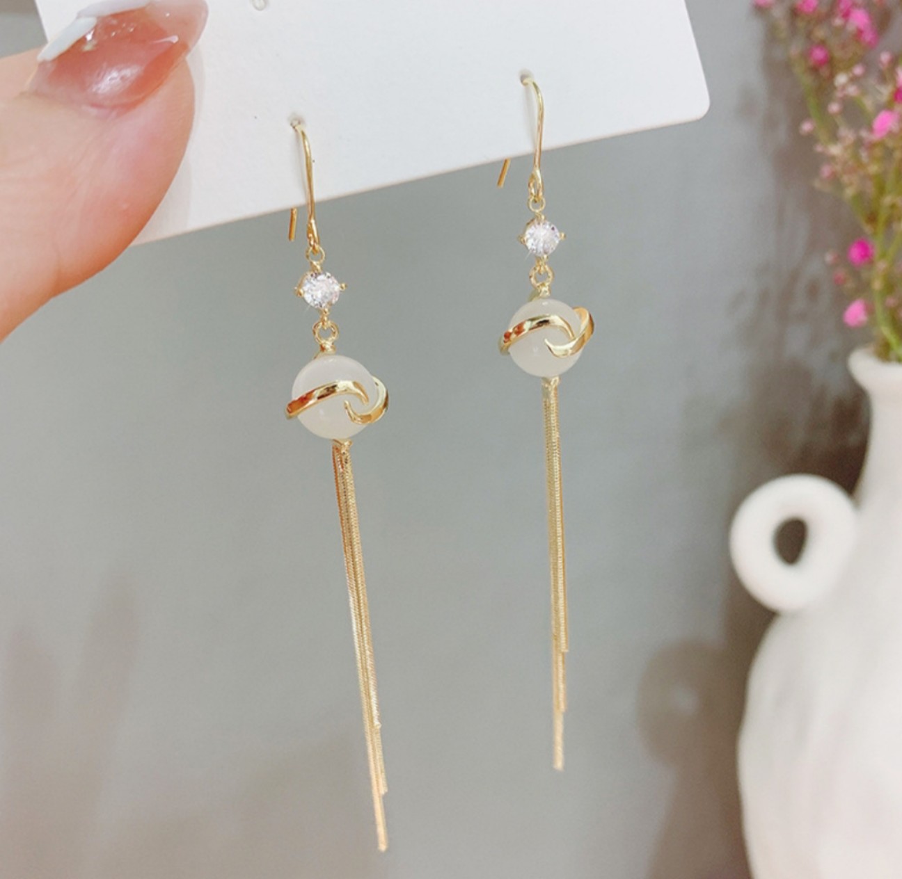 Bông Tai Hoa Tai Nữ tua rua CAO CẤP Thời Trang Sang Chảnh