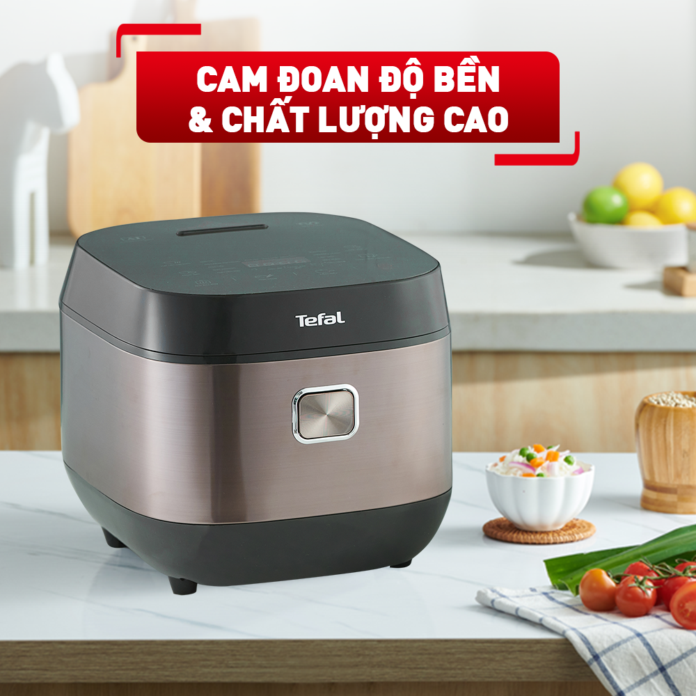 Nồi cơm điện tử Tefal 1.8L - Lòng nồi siêu dày 4mm RK776968 - Thương hiệu Pháp - Hàng chính hãng