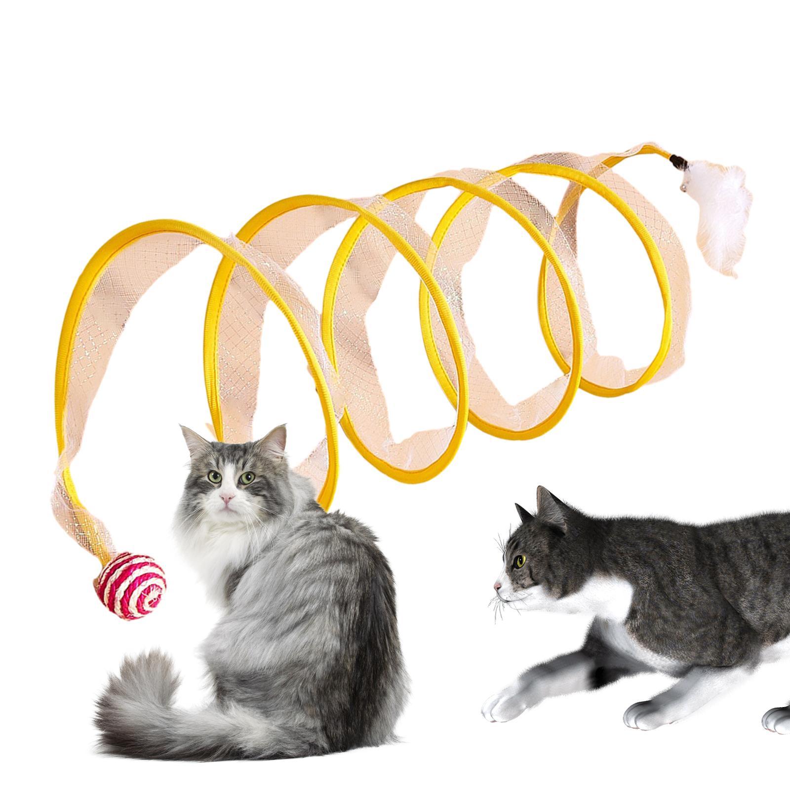 Cat Toy Cat Tunnel Toy Collapsible Spiral Tunnel Portable Cat Runway Pet Toys for Bunny Small Animals Kitten Cat