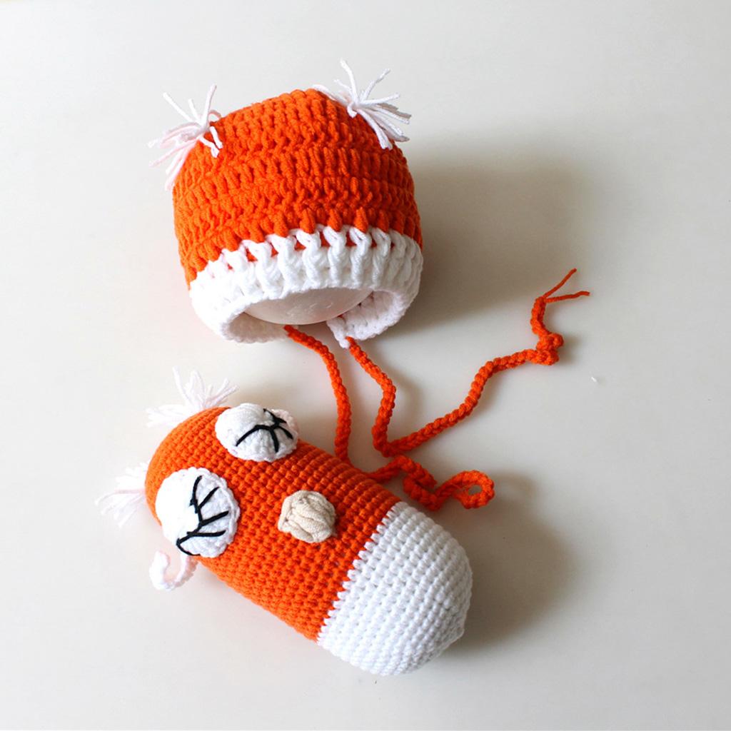 Newborn Baby Girls Boys Crochet Knit Hat+Toys Photography Photo Prop Outfits