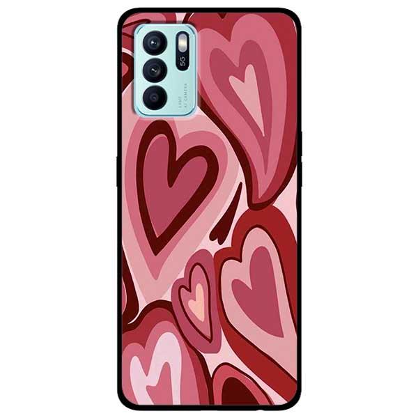 Ốp lưng dành cho Oppo Reno 6 - Reno 6 5G - Reno 6Z 5G - Tim Viền Đỏ