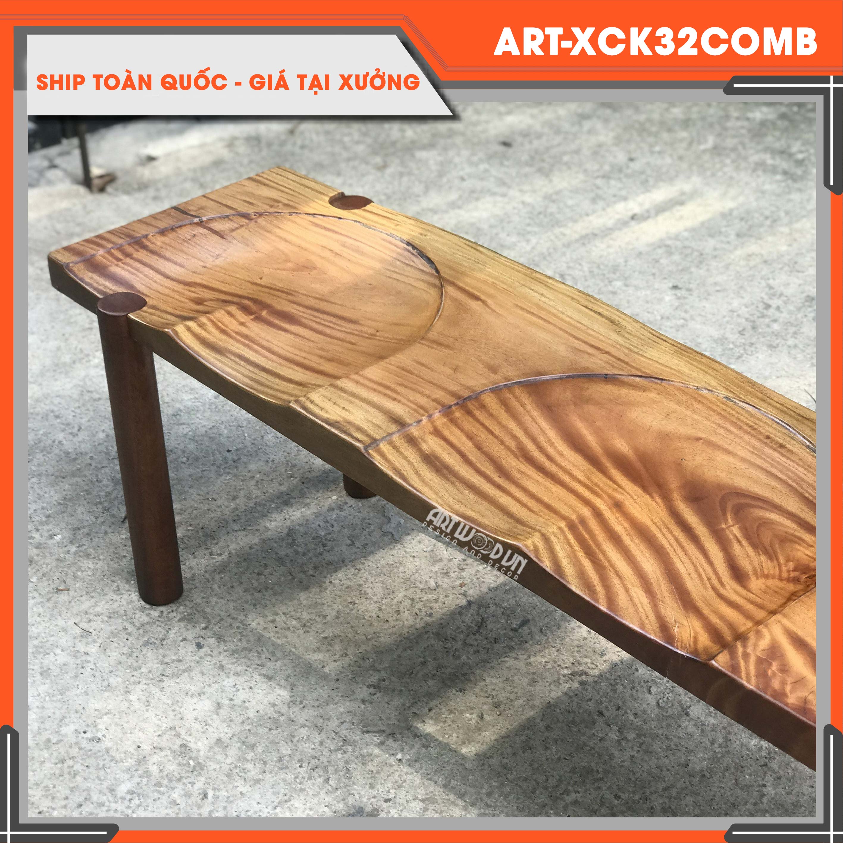 GHẾ BENCH KHOÉT LÕM GỖ XÀ CỪ LÀM MỚI CHO KHÔNG GIAN SỐNG CỦA BẠN