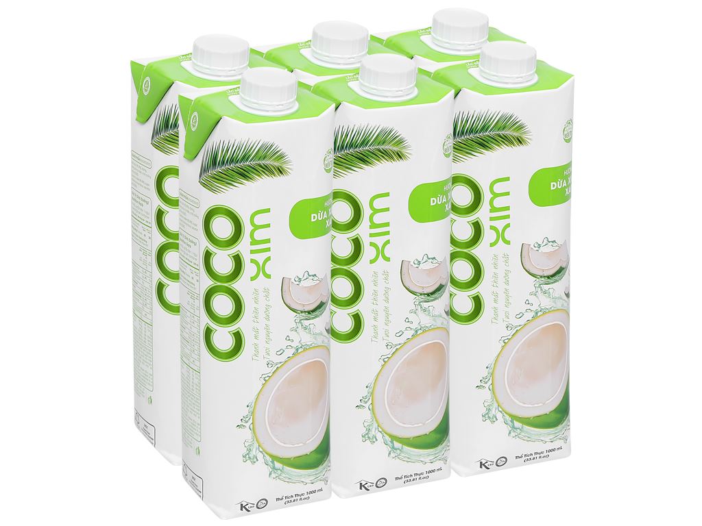 Combo 6 chai nước dừa Cocoxim loại 1 lít
