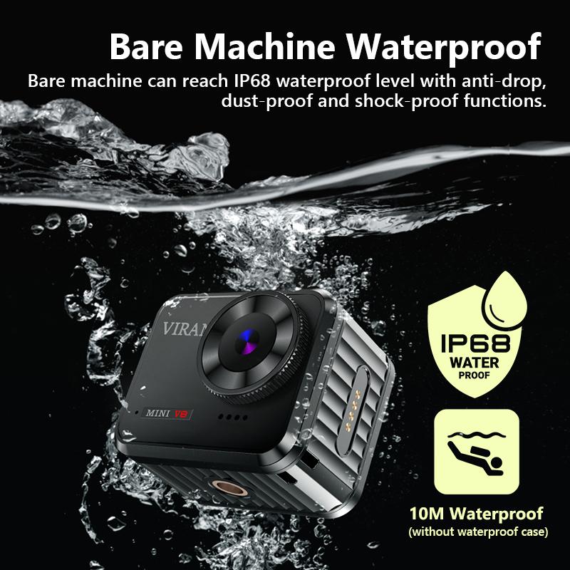 Máy ảnh hành động V8 4K 60pfs IP68 Waterproof WiFi Camera Zoom điều khiển điều khiển EIS Máy ảnh xe máy xe máy Mũ bảo hiểm xe máy