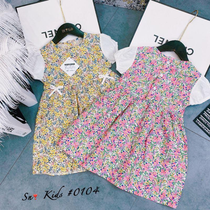 Váy hoa nhí tay bồng mẫu mới bé gái