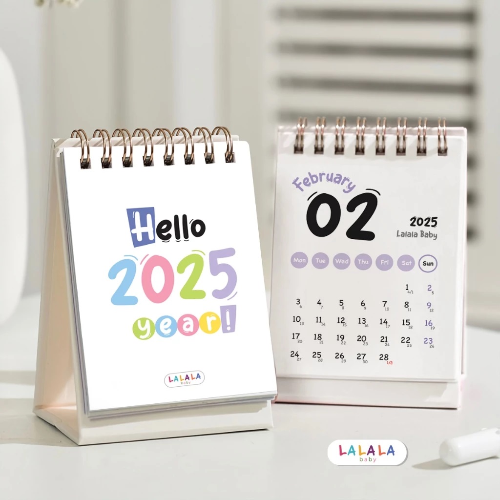 Lịch để bàn 2025 Ất Tỵ có lịch âm mini kèm ghi chú size 10.5x15cm Desk Calendar - Lalala baby
