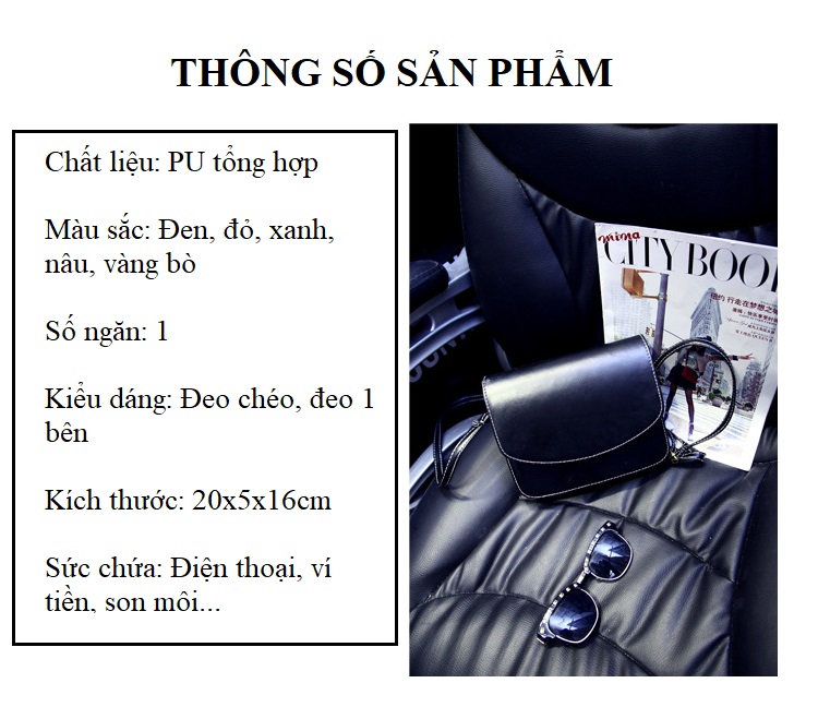 Tuisi xách nữ, túi đep chép nữ trơn cá tính MS006