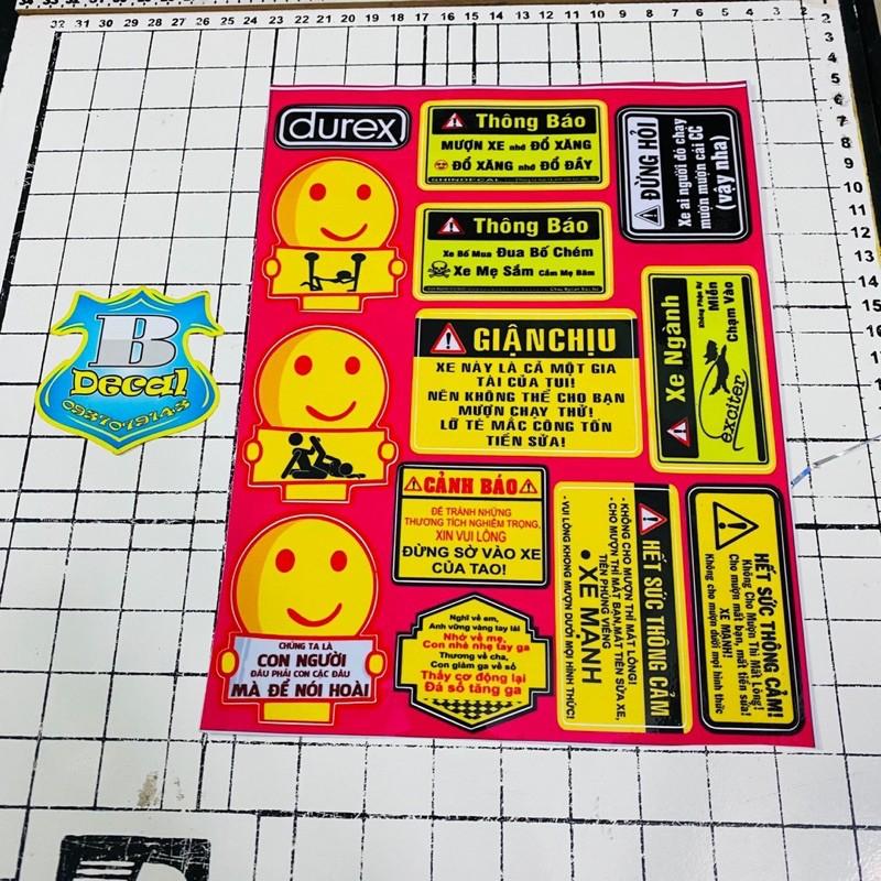Tem logo sticker cảnh báo con người