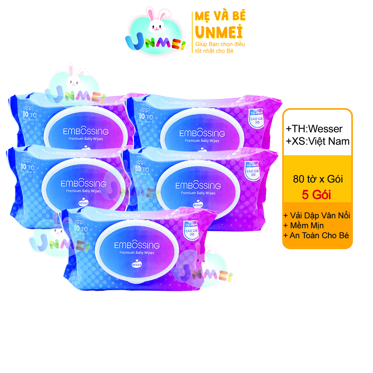 COMBO 5 GÓI KHĂN ƯỚT WESSER