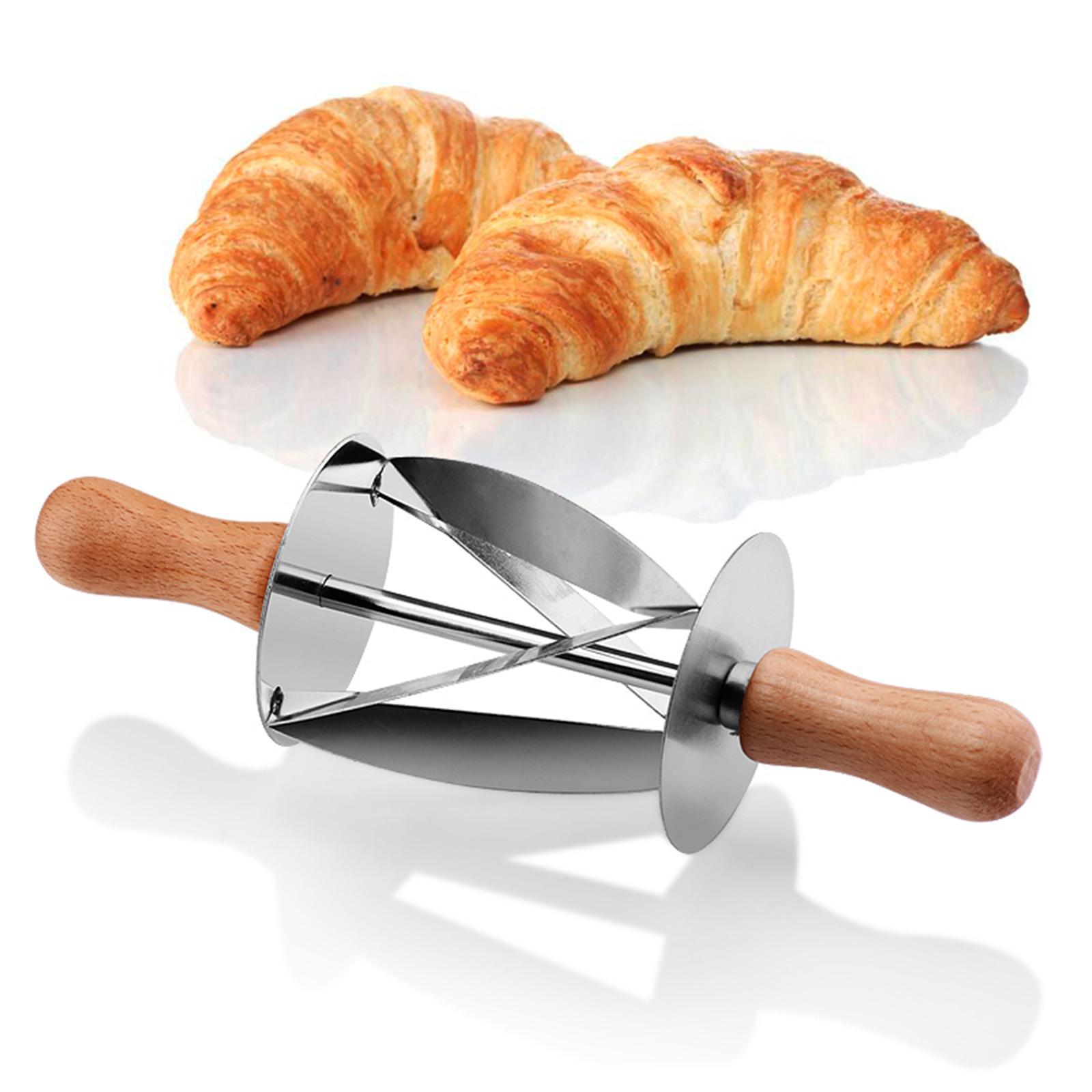 Stainless Steel Bread Cutter with Wooden Handle for Kitchen Baking Tools