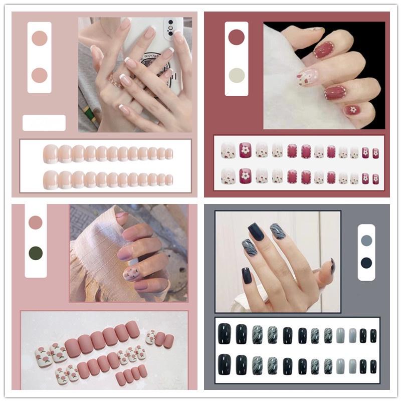 Net red Móng Tay Giả Nhỏ Tươi Tắn Dán Móng Tay Có Thể Tháo Rời Chống Thấm Nước ins MM