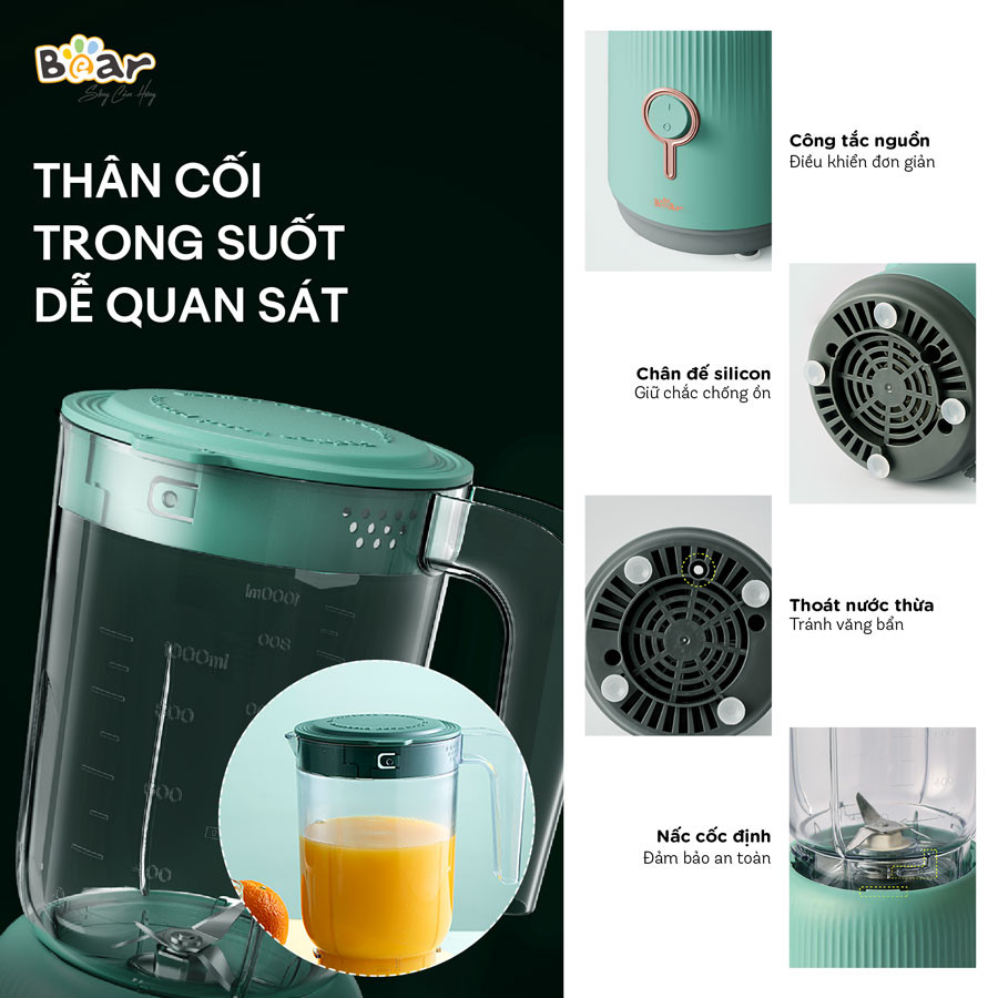 Máy xay sinh tố Sothing Bear LLJ-C10P1 3 cối, công suất 300w- Hàng chính hãng
