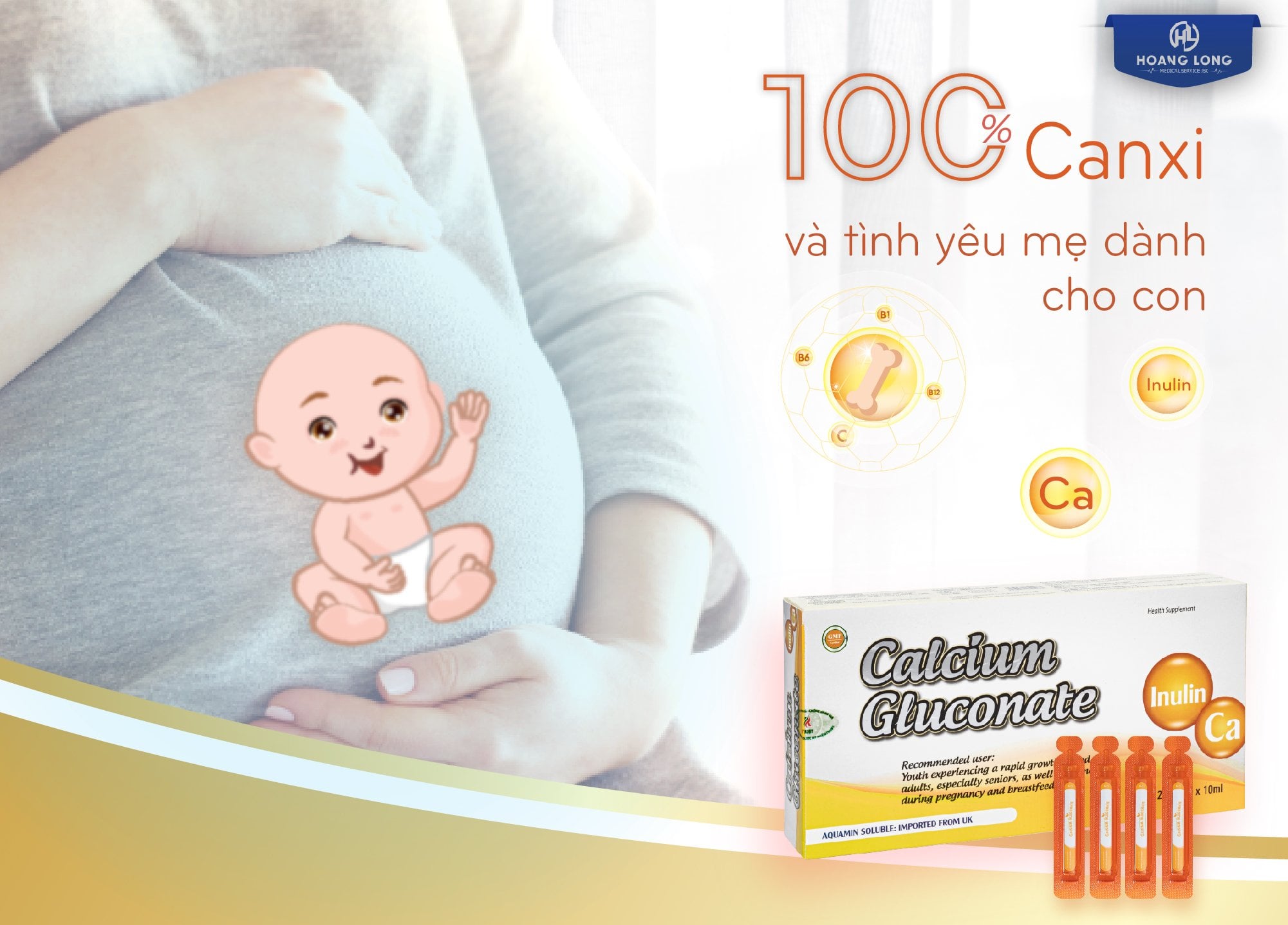 Canxi Nước Hữu Cơ Cho Bà Bầu Và Trẻ Em Hộp 20 Ống