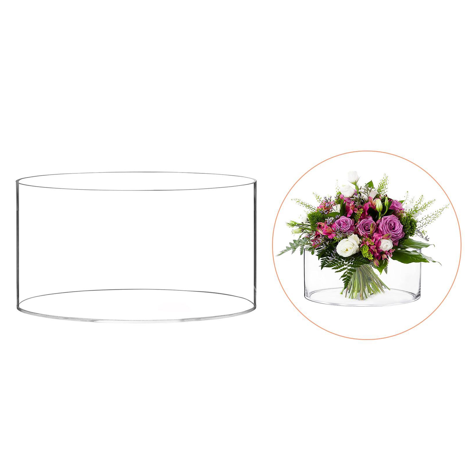 Acrylic Vase Clear Modern Flowerpot Round Planter for Gift Weddings Birthday