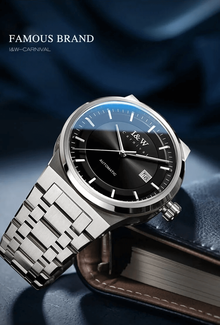 Đồng hồ nam chính hãng IW CARNIVAL IW612G-4 Kính sapphire ,chống xước ,Chống nước 50m ,Bảo hành 24 tháng,Máy cơ (Automatic),dây kim loại 316L không gỉ, thiết kế đơn giản dễ đeo