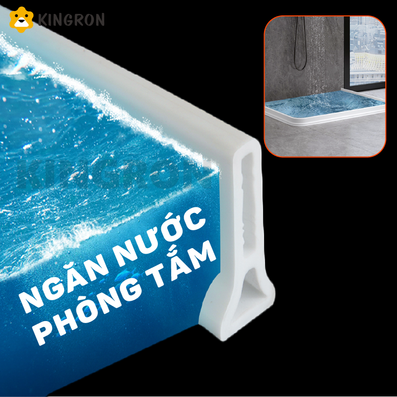 Dải chặn nước nhà tắm - Thanh Silicon chống thấm nước dùng cho nhà vệ sinh, chỗ rửa tay, phòng giặt