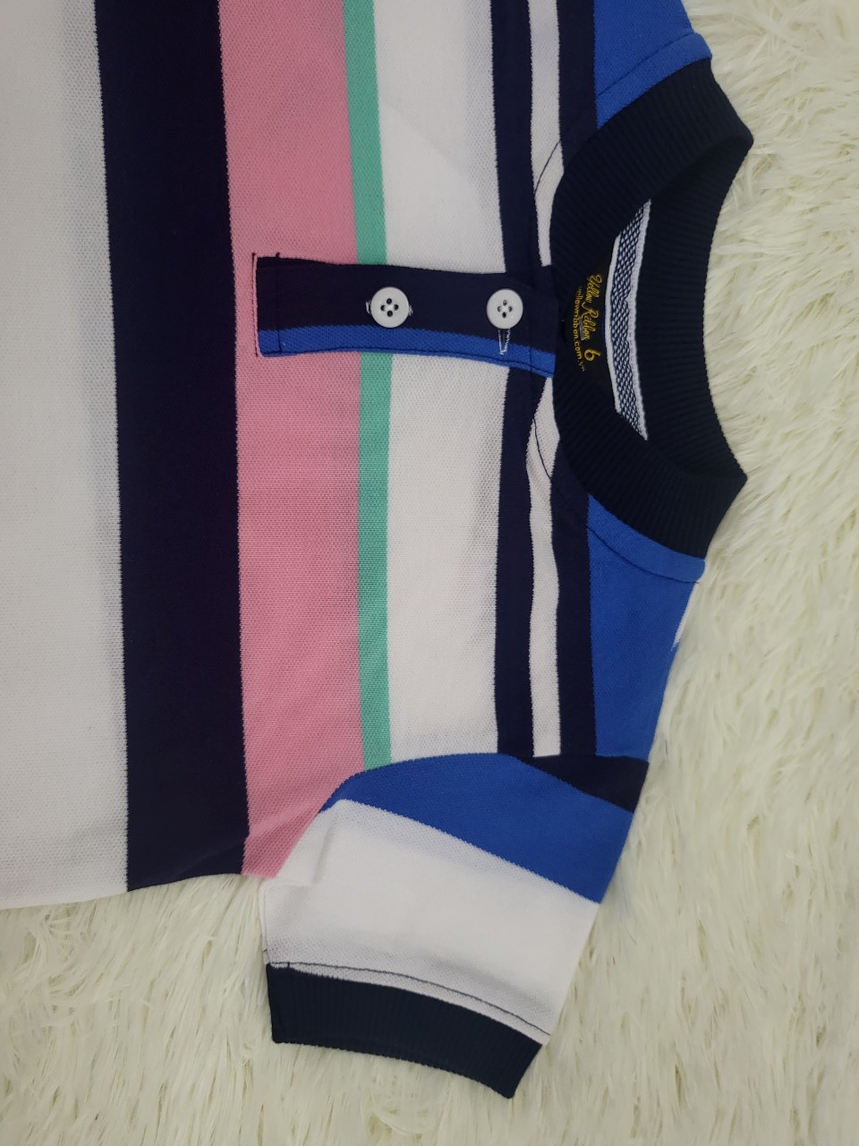ÁO POLO BÉ TRAI CỔ NHỌN SỌC NHIỀU MÀU