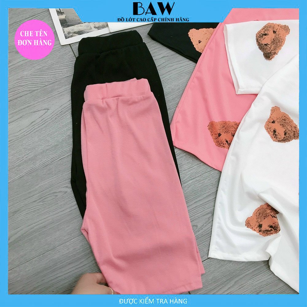 Đồ Bộ Nữ, Đồ Bộ Nữ Mặc Nhà, Đồ Bộ Nữ Thun Cotton Hình Gấu Siêu Sang, Đồ Bộ Ngủ Nữ, Đồ Bộ Nữ Dài, Đồ Ngủ Nữ Thoáng Mát Thương Hiệu Baw MN10