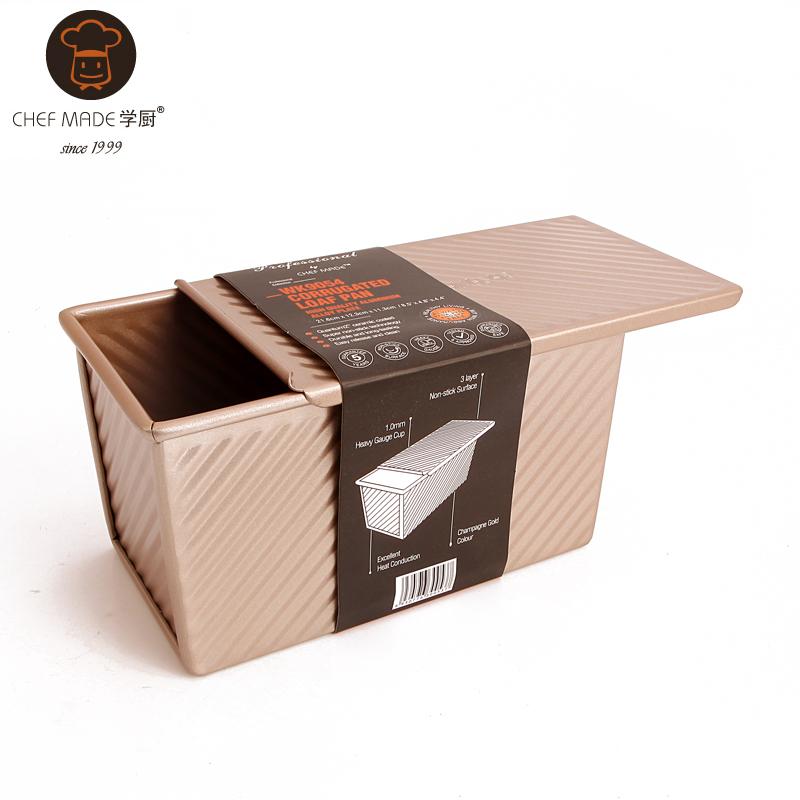 Đầu Bếp Được Làm 250G 300G 450G Bánh Mì Nướng Khuôn Bánh Mì Nướng Hộp Hộp Có Nắp Không Dính Bánh bánh Mì Nướng Nhà Bếp Phụ Kiện Dụng Cụ Nướng Bánh