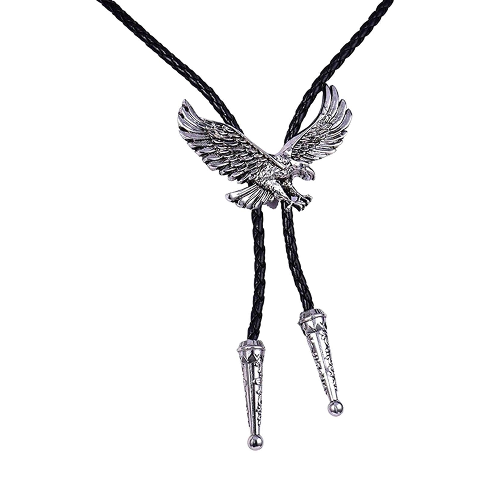 Alloy Bolo Tie Eagle Pendant Necktie Jewelry Retro Style Adjustable Necklace