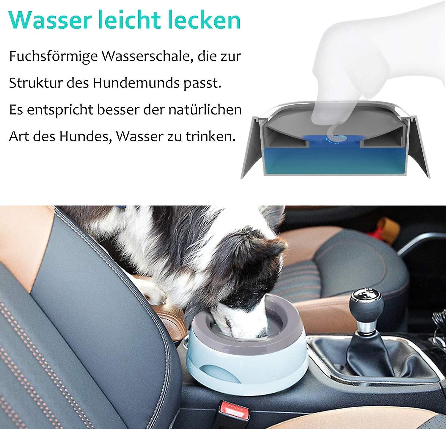Nước cho chó đi du lịch 750ml, bát thức ăn chống giật chống rò rỉ （màu xanh）