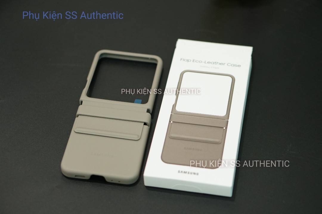 Ốp lưng da Samsung Galaxy Z Flip5 màu NÂU - Hàng Chính hãng