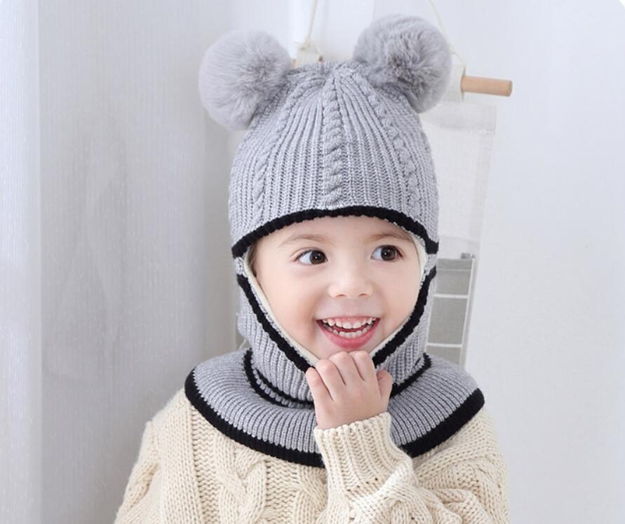 Trẻ Em Mùa Đông Nhiệt Trẻ Em Mũ Khăn Bộ Bé Bonnet Khăn Enfant Dệt Kim Nón Dễ Thương Cho Bé Gái Bé Trai Beanies 1-5 Năm