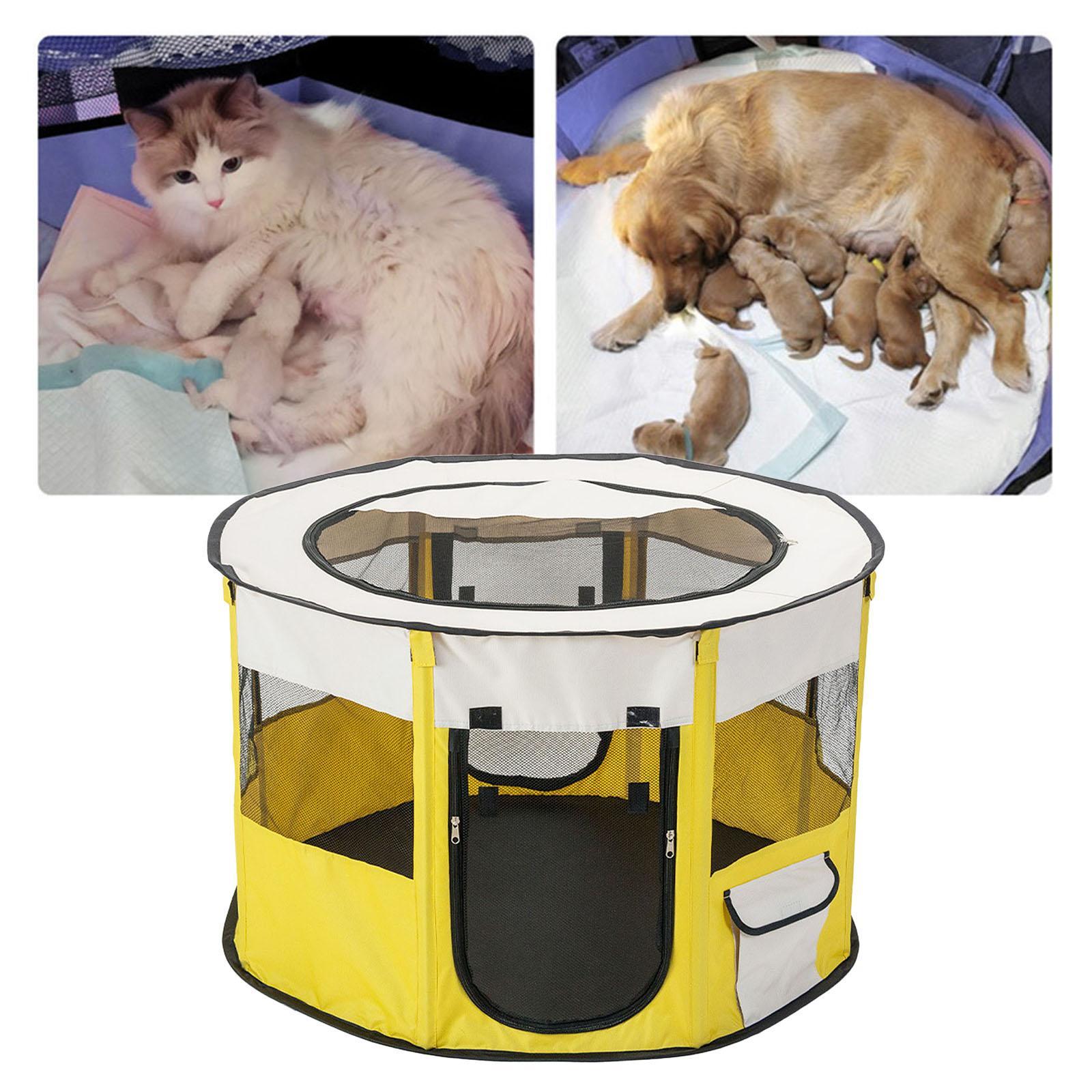 Portable Pet Playpen Foldable Dog  Pen Mesh Cage Play Tent