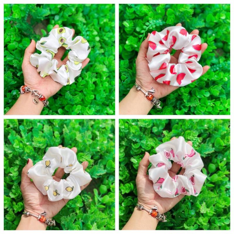 Dây Buộc Tóc Buộc Tóc Scrunchies Hoạ Tiết Trái Cây Xinh Xắn N02