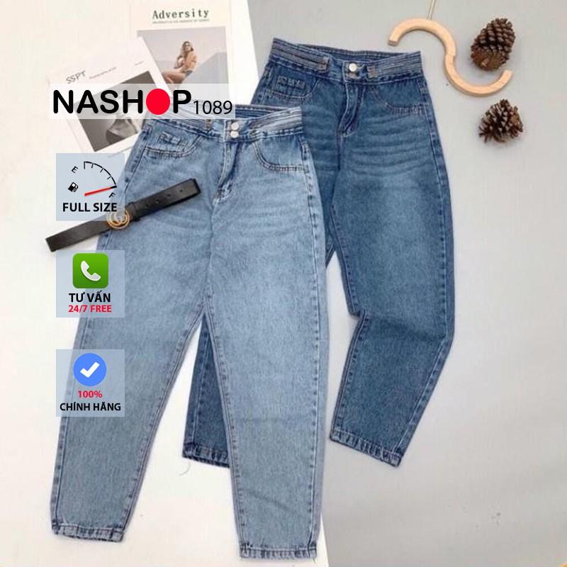 Quần bò baggy nữ quần jean baggy nữ quần jeans nữ lưng cao cạp cao quần nữ đẹp 3 size S M L hot 2021 QT14 nashop 1089