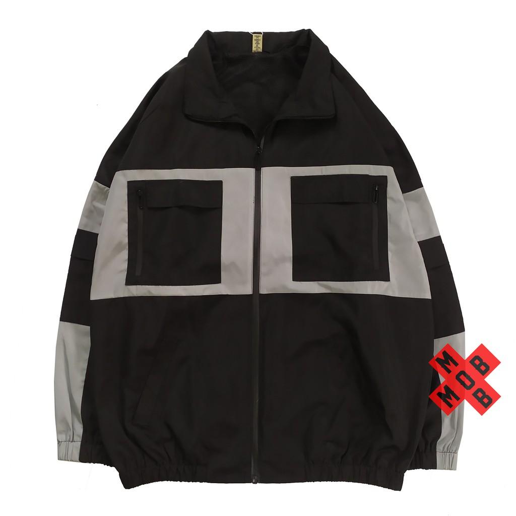 Áo khoác gió 2 lớp - Áo khoác dù unisex - Màu đen