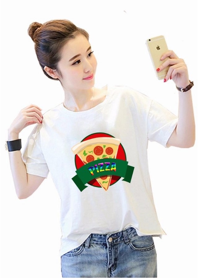 Áo Thun Nữ Hạnh Phúc - Bánh Pizza