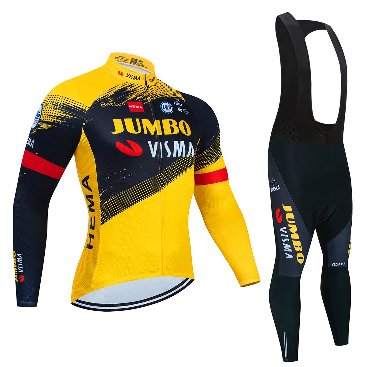 Jumbo VISMA Đi Xe Đạp Bộ Mùa Đông Ấm Nỉ Áo Phù Hợp Với Xe Đạp Đua Jersey 2022 Xe Đạp Áo Nam Mùa Đông Đi Xe Đạp Quần Áo Color: No.7 Size: XS