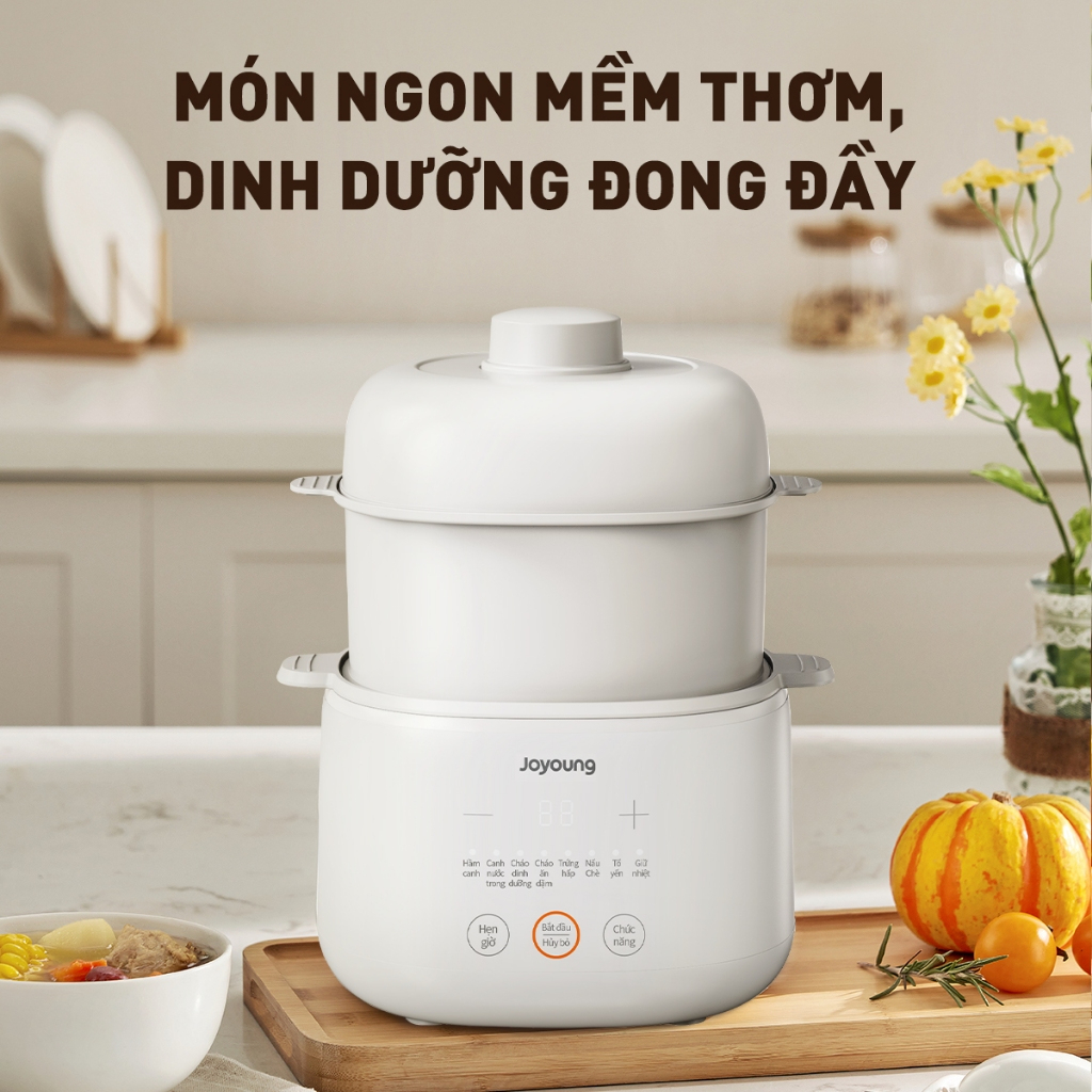Nồi nấu chậm Joyoung JSC-107 - Dung tích 1L, Công suất 200W, Chữ tiếng Việt - Hàng chính hãng