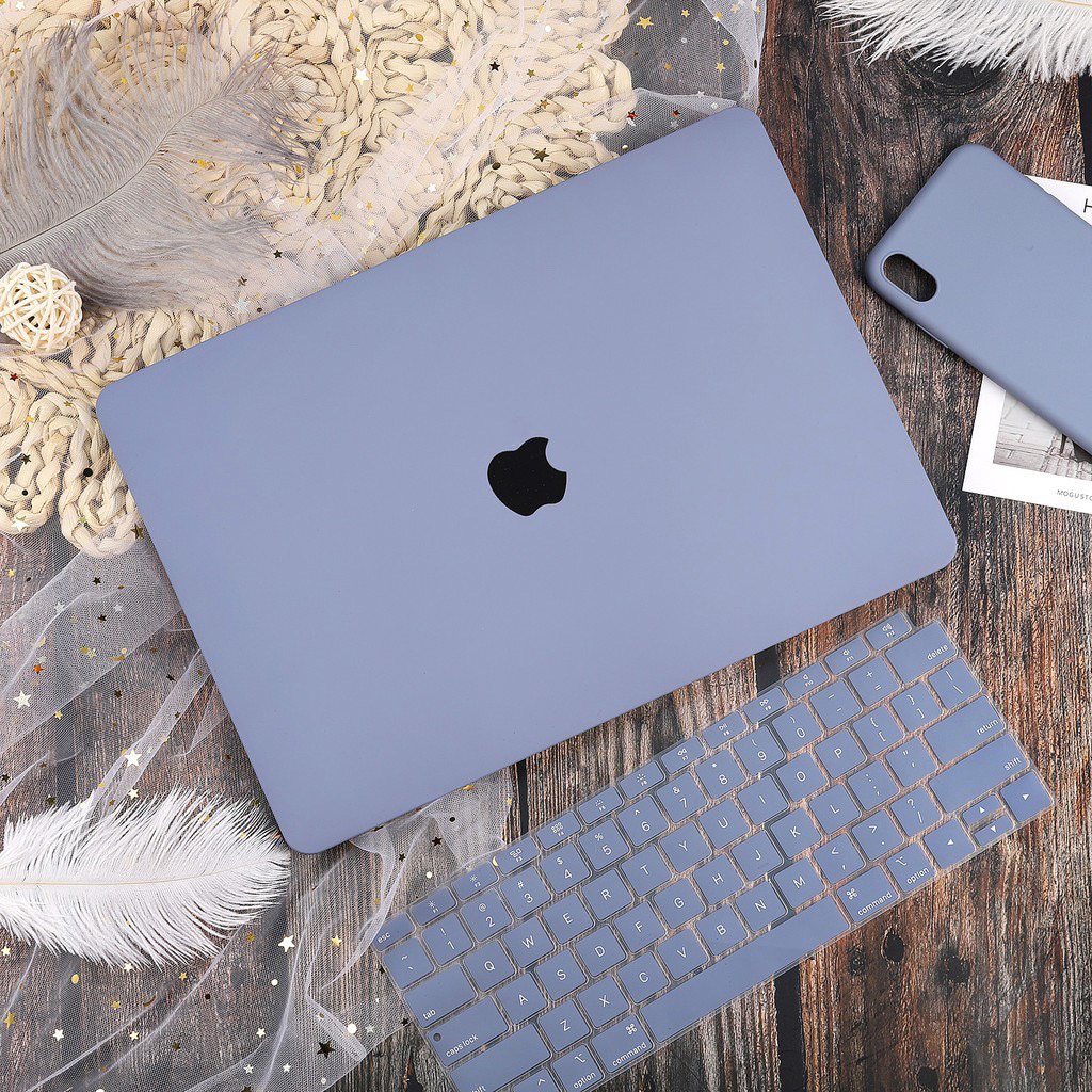 Case ốp nhựa ABS bảo vệ macbook siêu mỏng nhẹ không nóng máy kèm tấm phủ phím silicon chống nước màu xám siêu đẹp - Hàng chính hãng