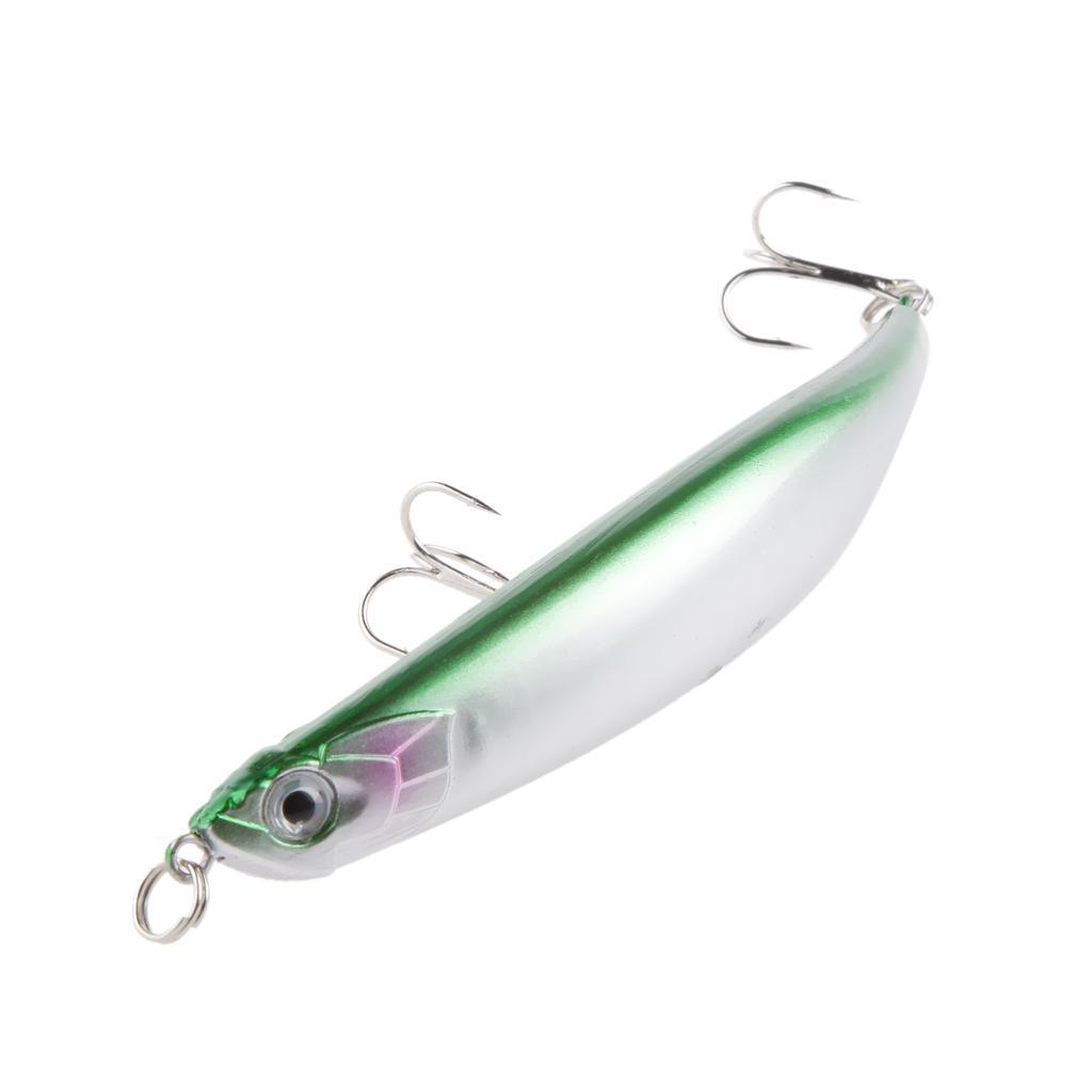 2pcs Topwater Fishing Lures Baits Crankbaits with Treble Hooks Green/Blue with High Quality Durable to Use