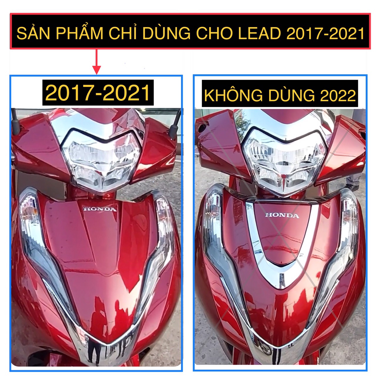 COMBO ỐP PHỤ KIỆN TRANG TRÍ DÙNG CHO ĐỜI XE HONDA LEAD 2017 2018 2019 2020  2021 CROM ( 3 MÓN : CHE PÔ ,BẦU E,KÉT NƯỚC)