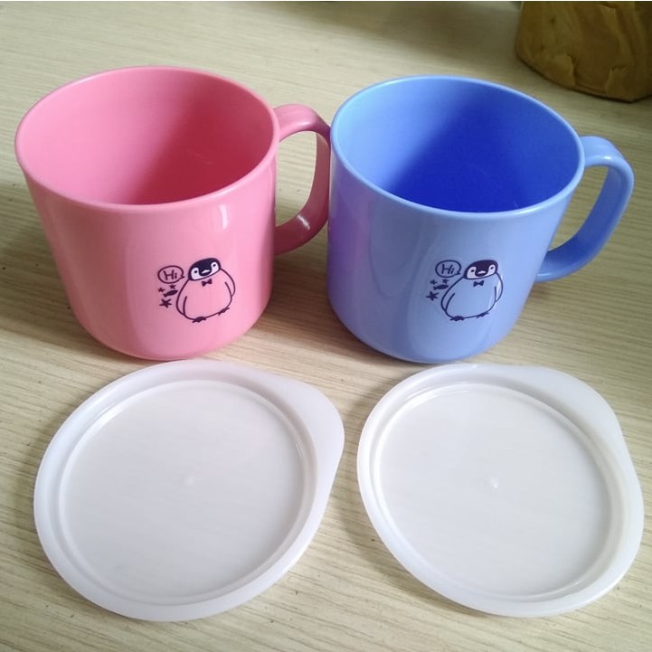 Combo 01 Bát ăn cho bé có quai cầm Kokubo Meal Bowl φ15cm + 01 Cốc nhựa uống nước Nakaya 200ml có nắp silicon mềm - Made in Japan