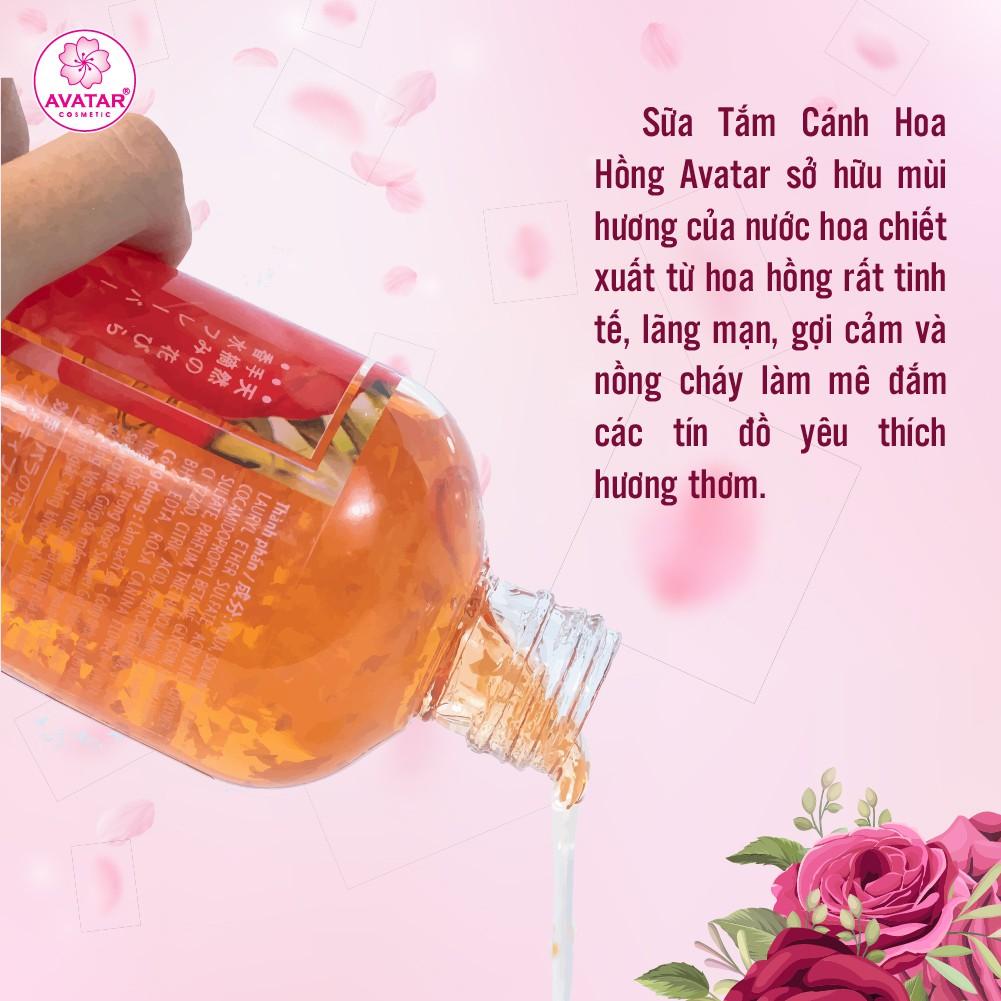 Sữa tắm Nhật cao cấp cánh hoa hồng Rose 500ml- giúp tươi trẻ làn da mịn màng, mềm mại và trắng hồng