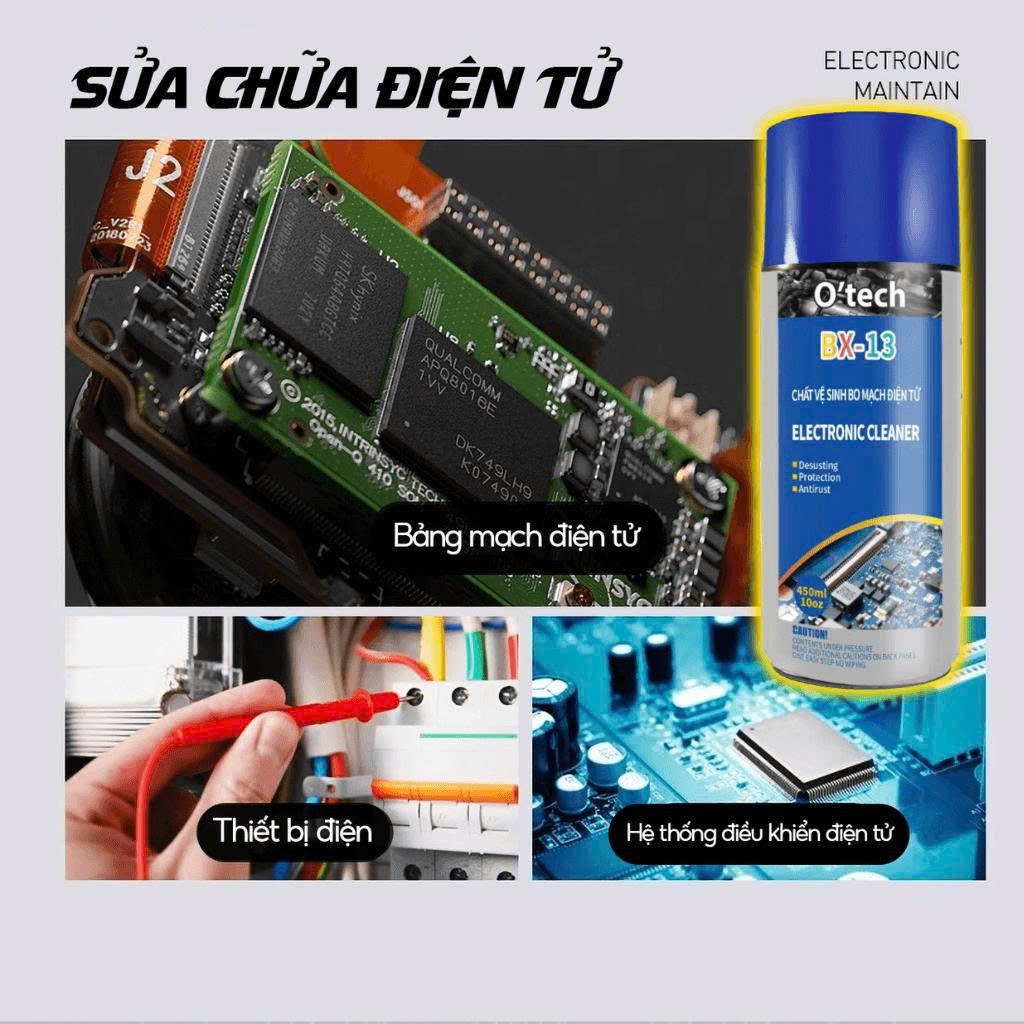 Bình Xịt Vệ Sinh Bo Mạch Điện Tử O'tech BX-13 - Hàng Chính Hãng