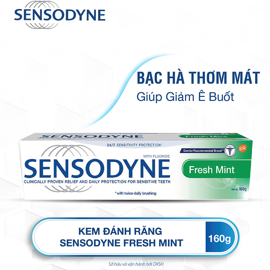 Kem Đánh Răng Sensodyne Fresh Mint Bạc Hà The Mát 160g